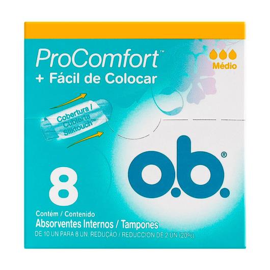 Absorvente OB Interno ProComfort Médio 8 unids. - Imagem em destaque