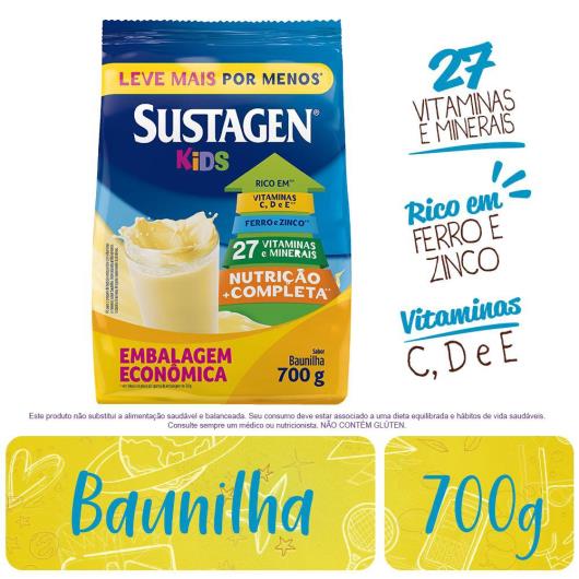 Pó para preparo de bebida baunilha Sustagen grátis 200g 700g - Imagem em destaque