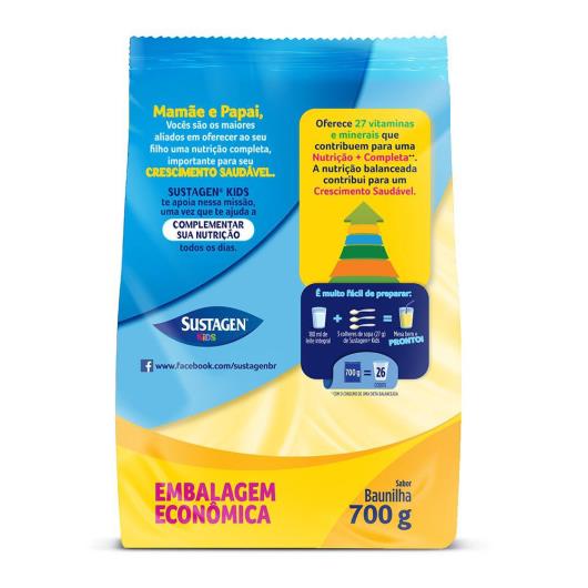 Pó para preparo de bebida baunilha Sustagen grátis 200g 700g - Imagem em destaque
