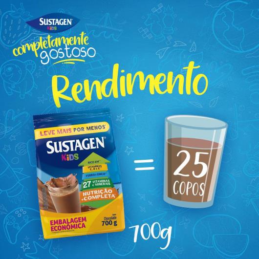 Pó para preparo de bebida chocolate Sustagen grátis 200g 700g - Imagem em destaque
