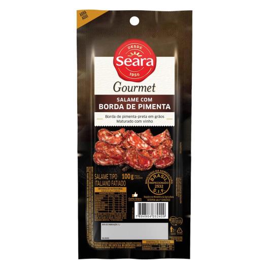 Salame Seara Gourmet Borda de Pimenta Fatiada 100g - Imagem em destaque