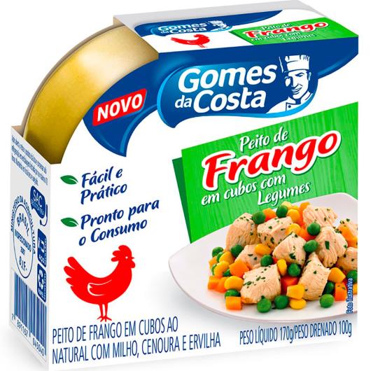 Peito de Frango cubos legumes Gomes da Costa lata 100g - Imagem em destaque