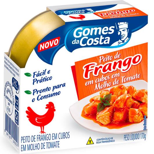 Peito de Frango em cubos molho de tomate Gomes da Costa lata 100g - Imagem em destaque