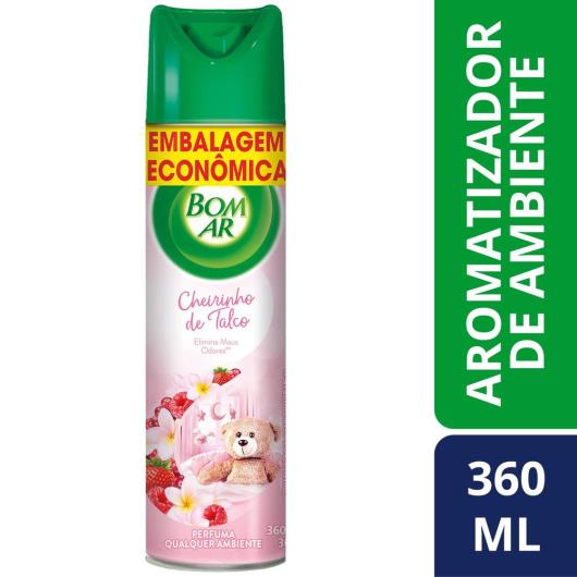 Aromatizador Bom Ar Aerossol Cheirinho de Talco 360ml Embalagem Econômica - Imagem em destaque