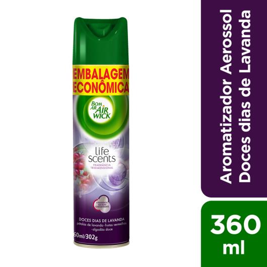 Bom Ar Air Wick Aromatizador Aerossol Doces Dias De Lavanda Embalagem Econômica 360ml - Imagem em destaque