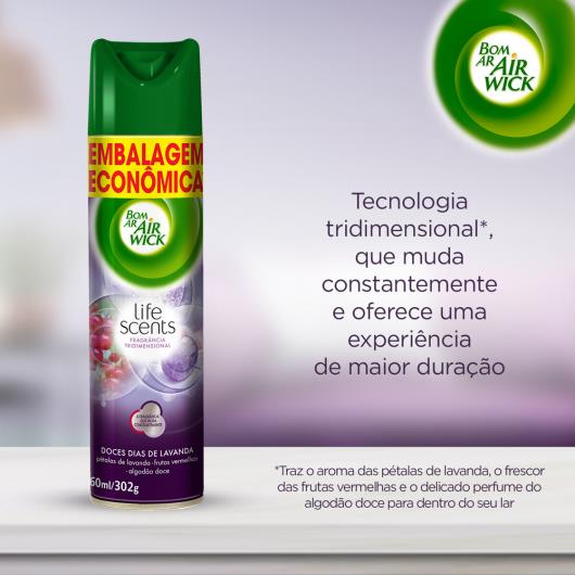 Bom Ar Air Wick Aromatizador Aerossol Doces Dias De Lavanda Embalagem Econômica 360ml - Imagem em destaque