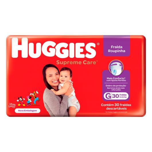 Fralda Descartável Infantil Roupinha Huggies Supreme Care G Pacote 30 Uni - Imagem em destaque