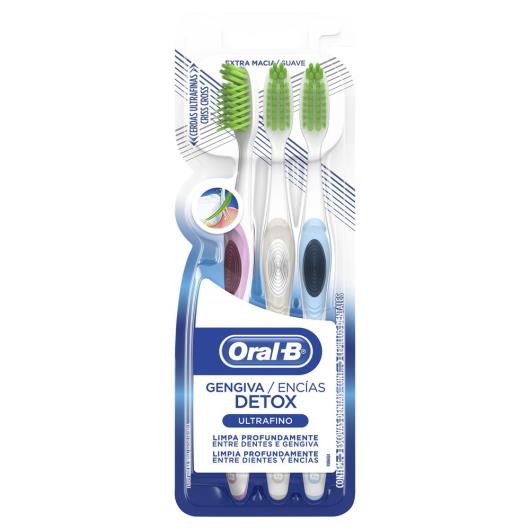 Escova Dental Oral-B Ultrafino Detox 3 unidades - Imagem em destaque