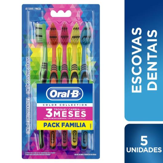 Escova Dental Oral-B Colors Collection 5 unidades - Imagem em destaque