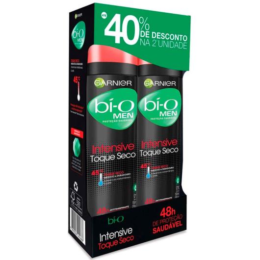 2 Desodorantes Garnier bí-O Aerosol Men Intensive Toque Seco 300ml - Imagem em destaque