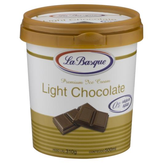 Sorvete Chocolate Light La Basque Premium Ice Cream Pote 500ml - Imagem em destaque