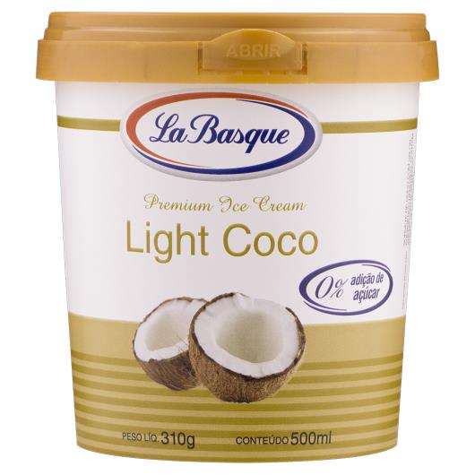 Sorvete Coco Light La Basque Premium Ice Cream Pote 500ml - Imagem em destaque