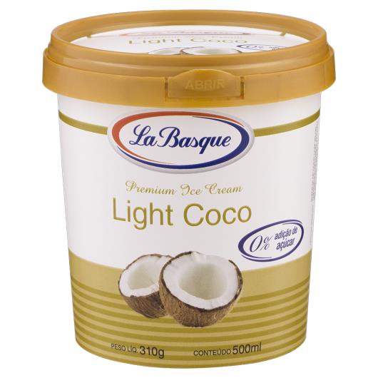 Sorvete Coco Light La Basque Premium Ice Cream Pote 500ml - Imagem em destaque