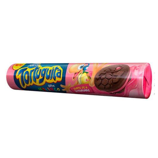 Biscoito chocolate recheado com morango Tortuguita Arcor 90g - Imagem em destaque