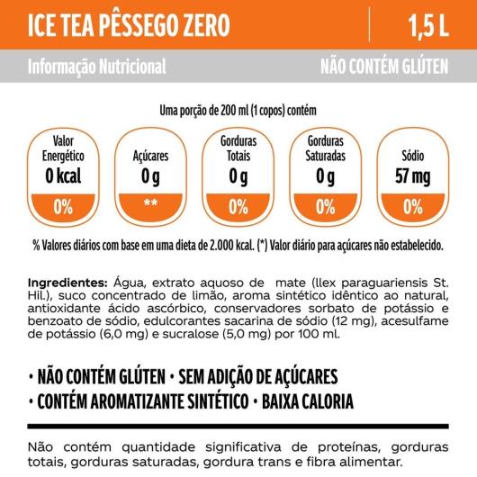 Chá Ice Tea Leão Sabor Pêssego Zero PET 1,5L - Imagem em destaque