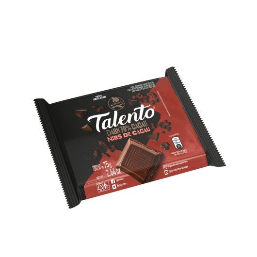 Chocolate GAROTO TALENTO Dark Nibs de Cacau 75g - Imagem em destaque