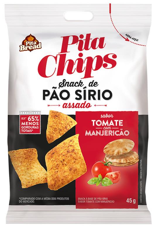 Snack tomate com manjericão Pita Chips 45g - Imagem em destaque
