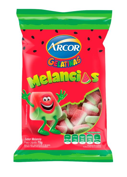 Bala gelatinas melancias Arcor 70g - Imagem em destaque