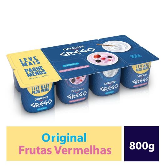 Iogurte Grego Danone Original e Frutas Vermelhas 800g 8 unidades - Imagem em destaque