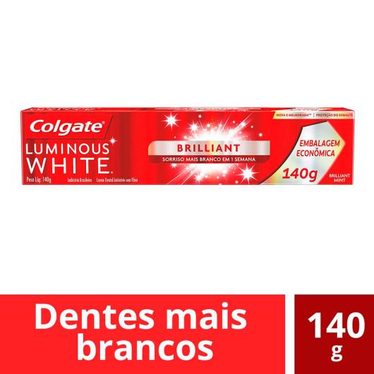 Creme Dental Brilliant Mint Colgate Luminous White Caixa 140g Leve Mais Pague Menos - Imagem em destaque