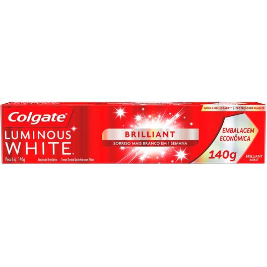 Creme Dental Brilliant Mint Colgate Luminous White Caixa 140g Leve Mais Pague Menos - Imagem em destaque