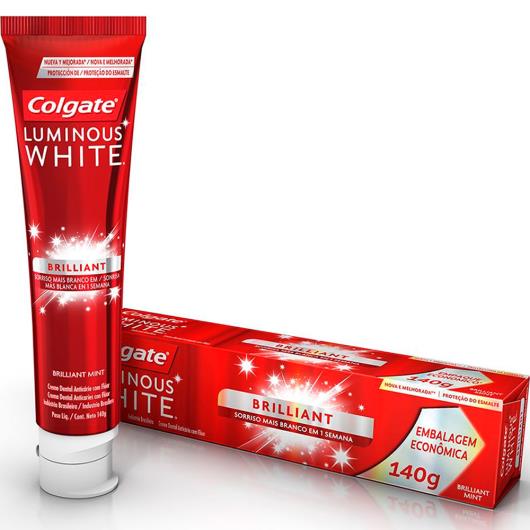 Creme Dental Brilliant Mint Colgate Luminous White Caixa 140g Leve Mais Pague Menos - Imagem em destaque