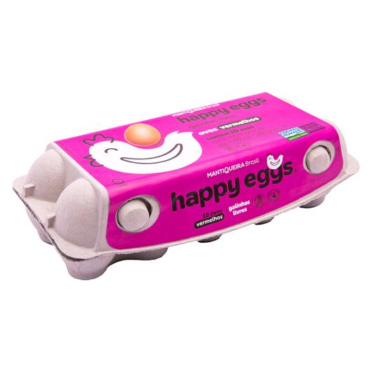 Ovos Tipo Grande Vermelhos Mantiqueira Happy Eggs 10 Unidades - Imagem em destaque