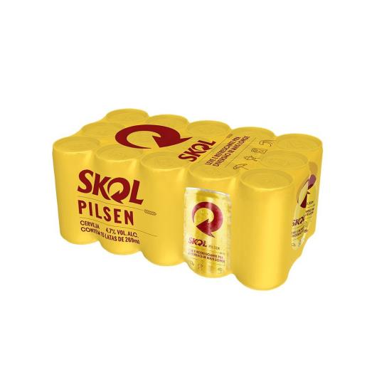 Cerveja Skol Pilsen Lata 269ml Pack C/15 - Imagem em destaque