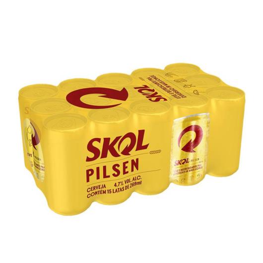 Cerveja Skol Pilsen Lata 269ml Pack C/15 - Imagem em destaque