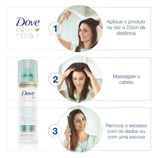 Shampoo Care On Day2 a seco Dove 75ml - Imagem em destaque