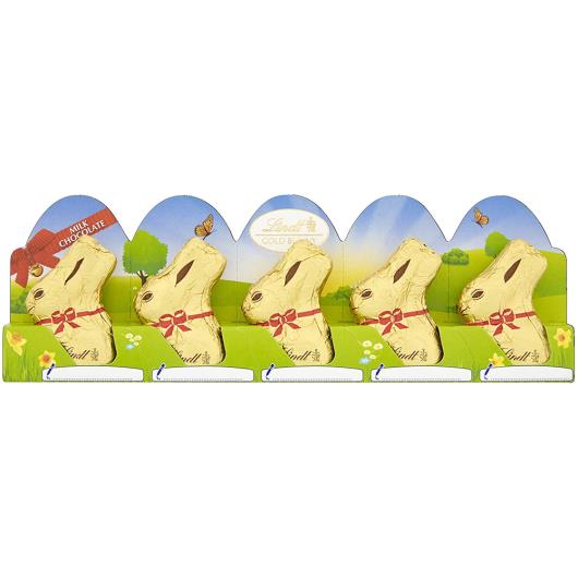 Coelho de Chocolate ao Leite Lindt Gold Bunny 50g 5 Unidades - Imagem em destaque
