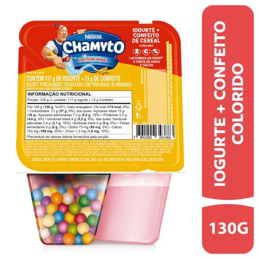 Iogurte Chamyto Morango + Cereais Coloridos 130G - Imagem em destaque