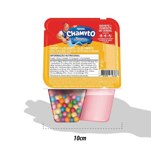 Iogurte Chamyto Morango + Cereais Coloridos 130G - Imagem em destaque