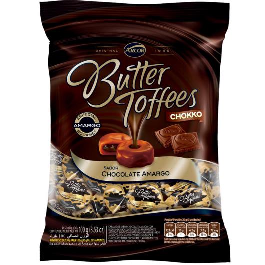 Bala Butter Toffees Chokko chocolate Amargo 100 g - Imagem em destaque
