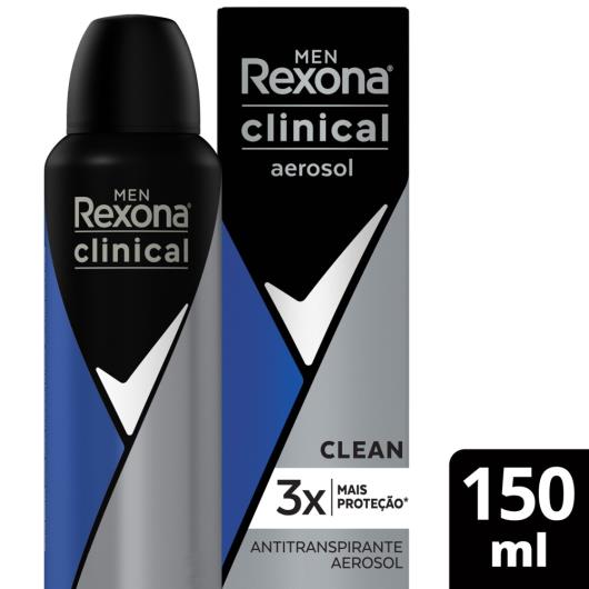 Antitranspirante Aerosol Rexona Clinical Clean 150ml - Imagem em destaque