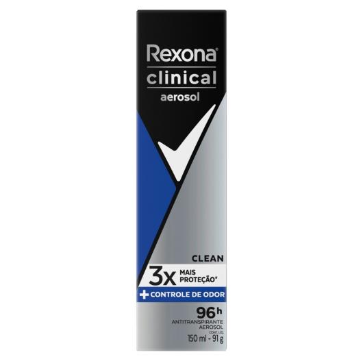 Antitranspirante Aerosol Rexona Clinical Clean 150ml - Imagem em destaque