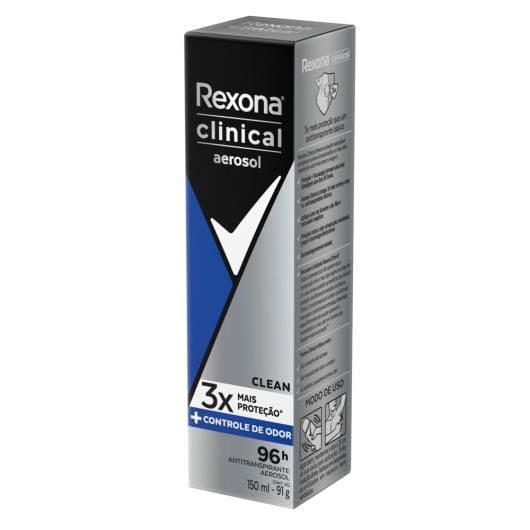 Antitranspirante Aerosol Rexona Clinical Clean 150ml - Imagem em destaque