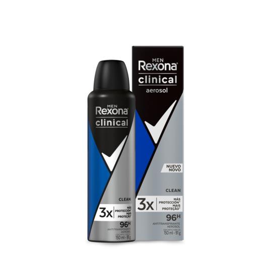 Antitranspirante Aerosol Rexona Clinical Clean 150ml - Imagem em destaque