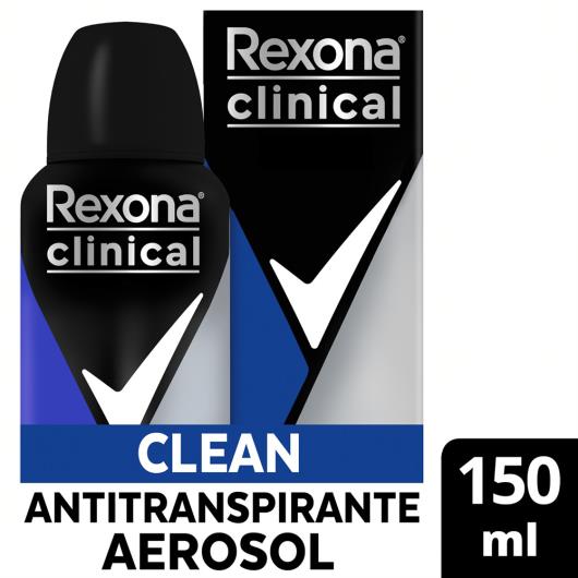 Antitranspirante Aerosol Rexona Clinical Clean 150ml - Imagem em destaque