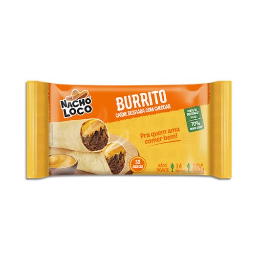 Burritos Nacho Loco Carne desfiada com Cheddar 450g - Imagem em destaque