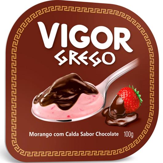 Iogurte Vigor Grego Morango com Calda de Chocolate 100g - Imagem em destaque