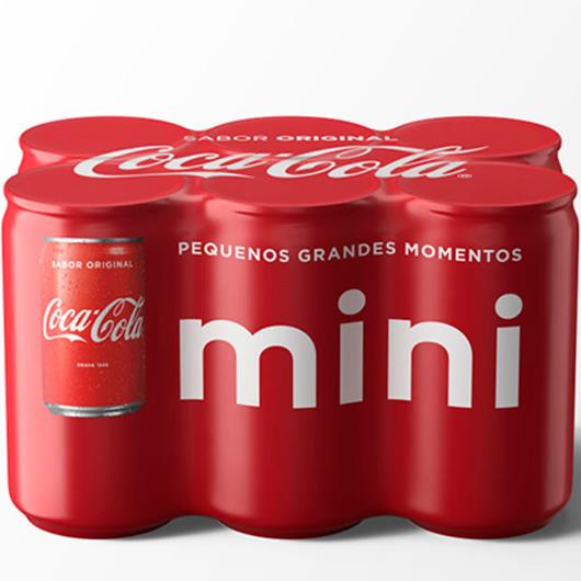 Pack de Refrigerante Coca Cola Tradicional Mini Lata 220ml com 6 unidades - Imagem em destaque
