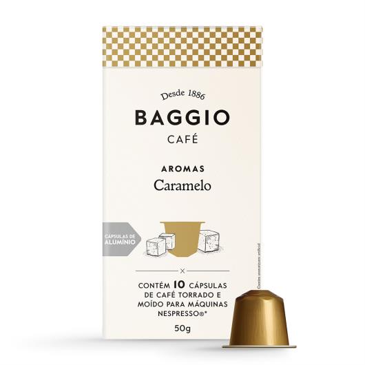 Café em Cápsula Torrado e Moído Caramelo Baggio Aromas Caixa 50g 10 Unidades - Imagem em destaque