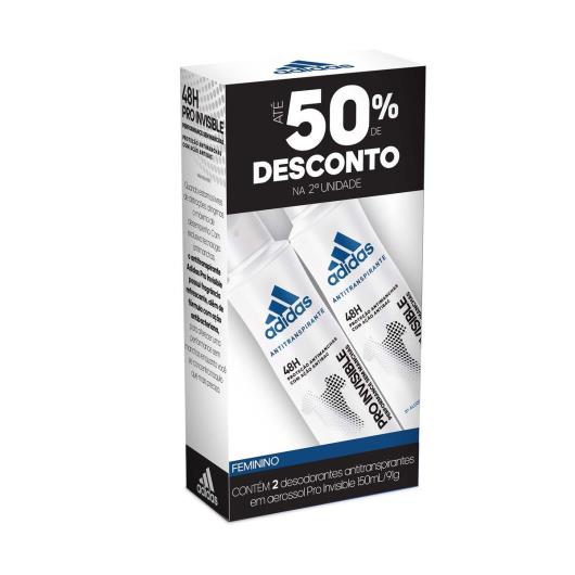 Kit Desodorante Aerossol Adidas Invisible Feminino 150ml - Imagem em destaque