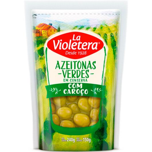 Azeitona La Violetera Verde com Caroço 150g - Imagem em destaque