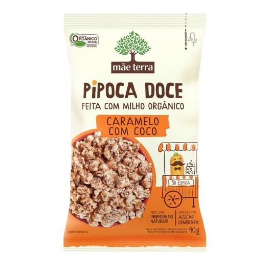 Pipoca Doce Pronta Caramelo com Coco Mãe Terra 40g - Imagem em destaque