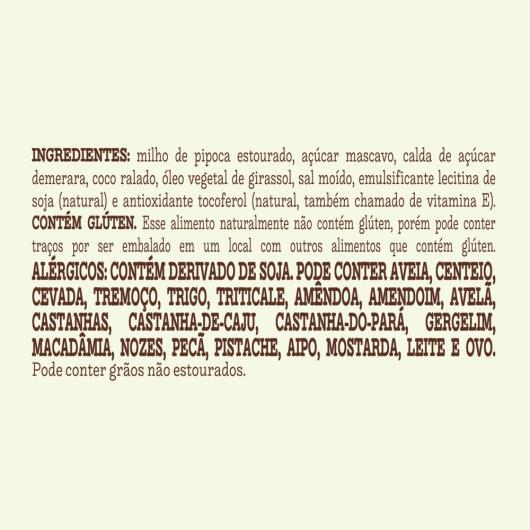 Pipoca Mãe Terra Açúcar Mascavo com Coco Integral e Orgânica 40g - Imagem em destaque
