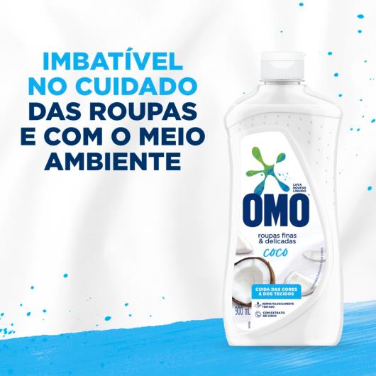 Sabão Líquido Omo Roupas Finas e Delicadas Coco 900ml - Imagem em destaque