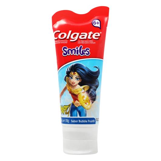 Gel Dental Infantil com Flúor Bubble Fruit Justice League Colgate Smiles Bisnaga 100g - Imagem em destaque