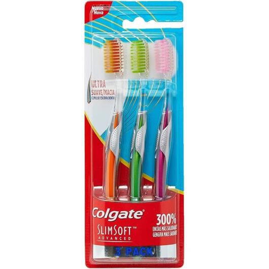 3 Escovas Dentais Colgate Slim Soft Advanced - Imagem em destaque